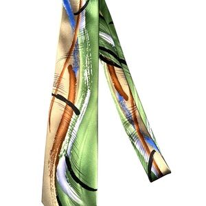 J. Garcia Green and Tan Artistic Tie